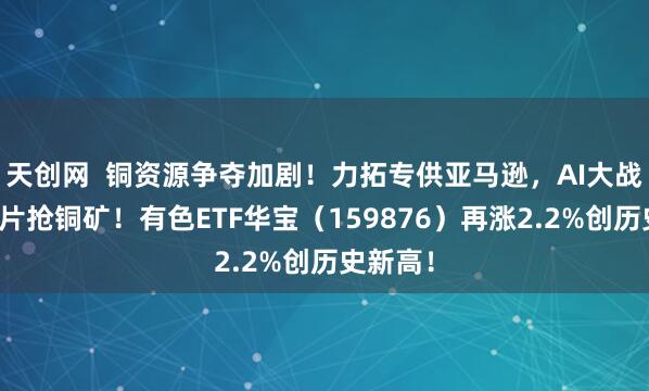 天创网  铜资源争夺加剧！力拓专供亚马逊，AI大战抢完芯片抢铜矿！有色ETF华宝（159876）再涨2.2%创历史新高！